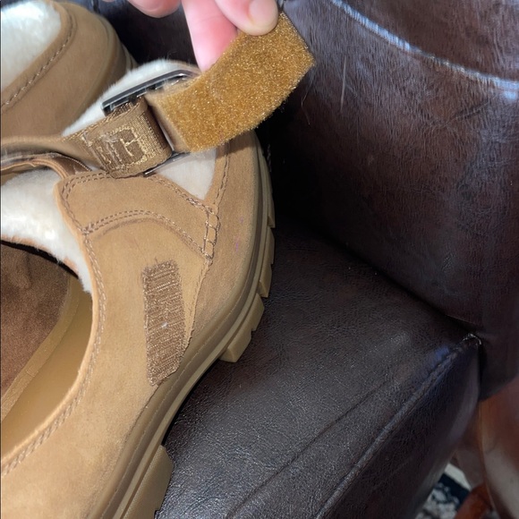 UGG Tan and White Loafers with Strap - Picture 7 of 8